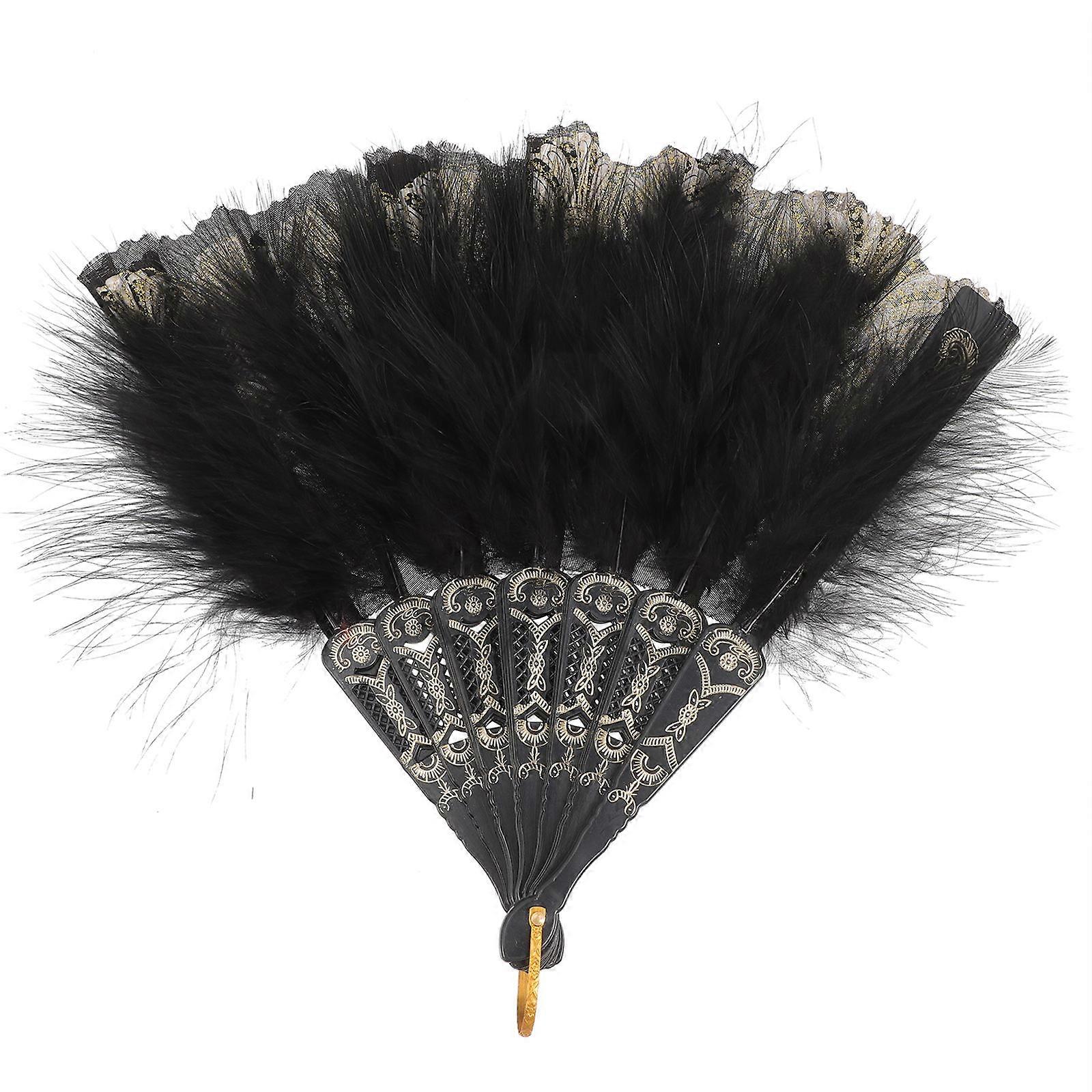 Classic Folding Fan 3Pcs Fancy Dress Fan Decoration Handheld Fan 43x24cm Retro Style Event Props