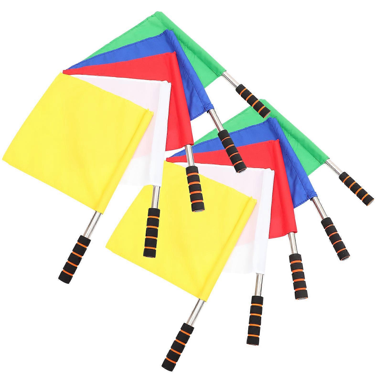 Football Soccer Referee Flags for Match Signal Use 10Pcs Equipment