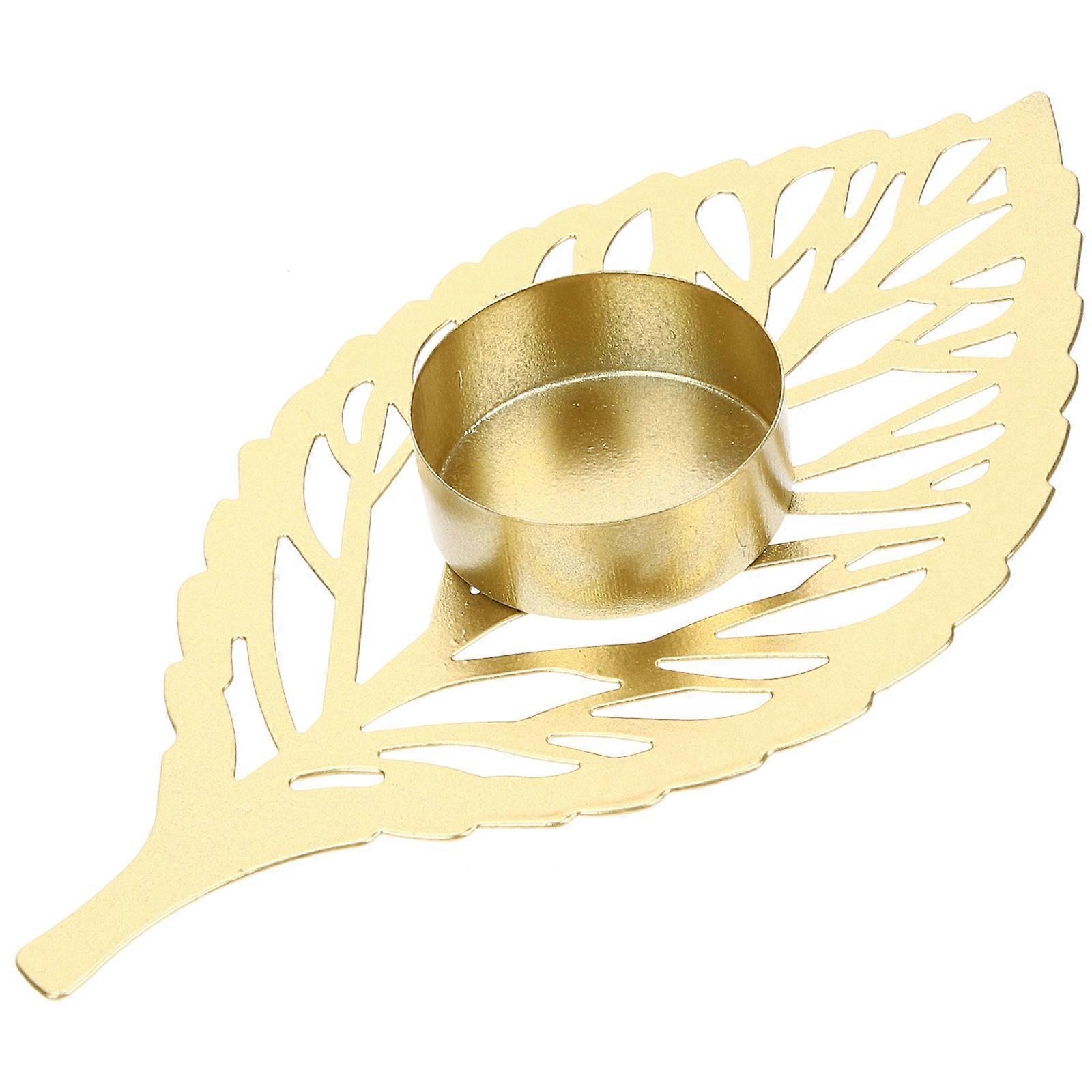 Golden Leaf Candle Holders 2Pcs Romantic Dinner Decor For And Event Planners With Wax Collection Feature