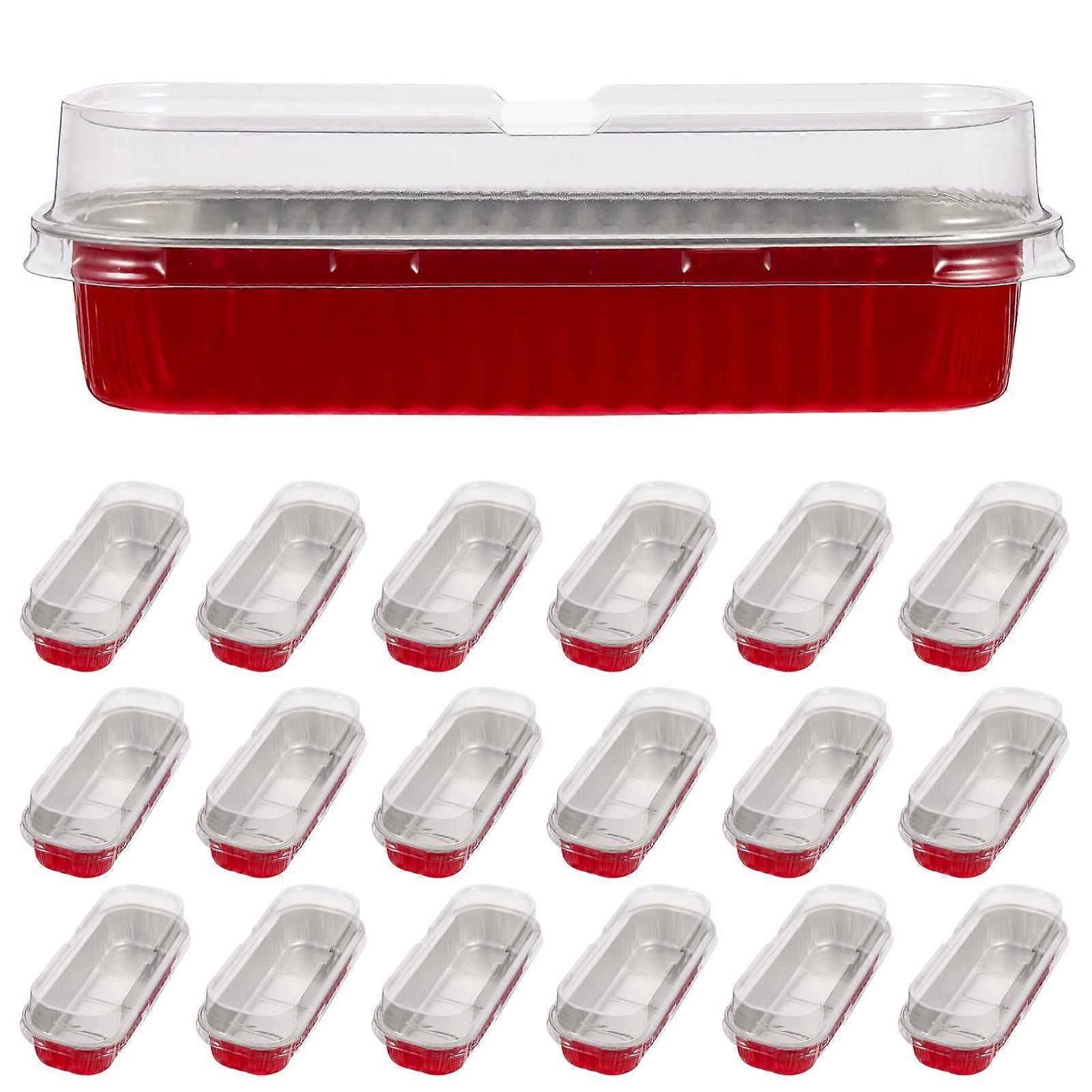 Rectangular Cake Box 30Pcs Storage Holder Great For Homes And Amusement Parks Made From Aluminum In Red Color