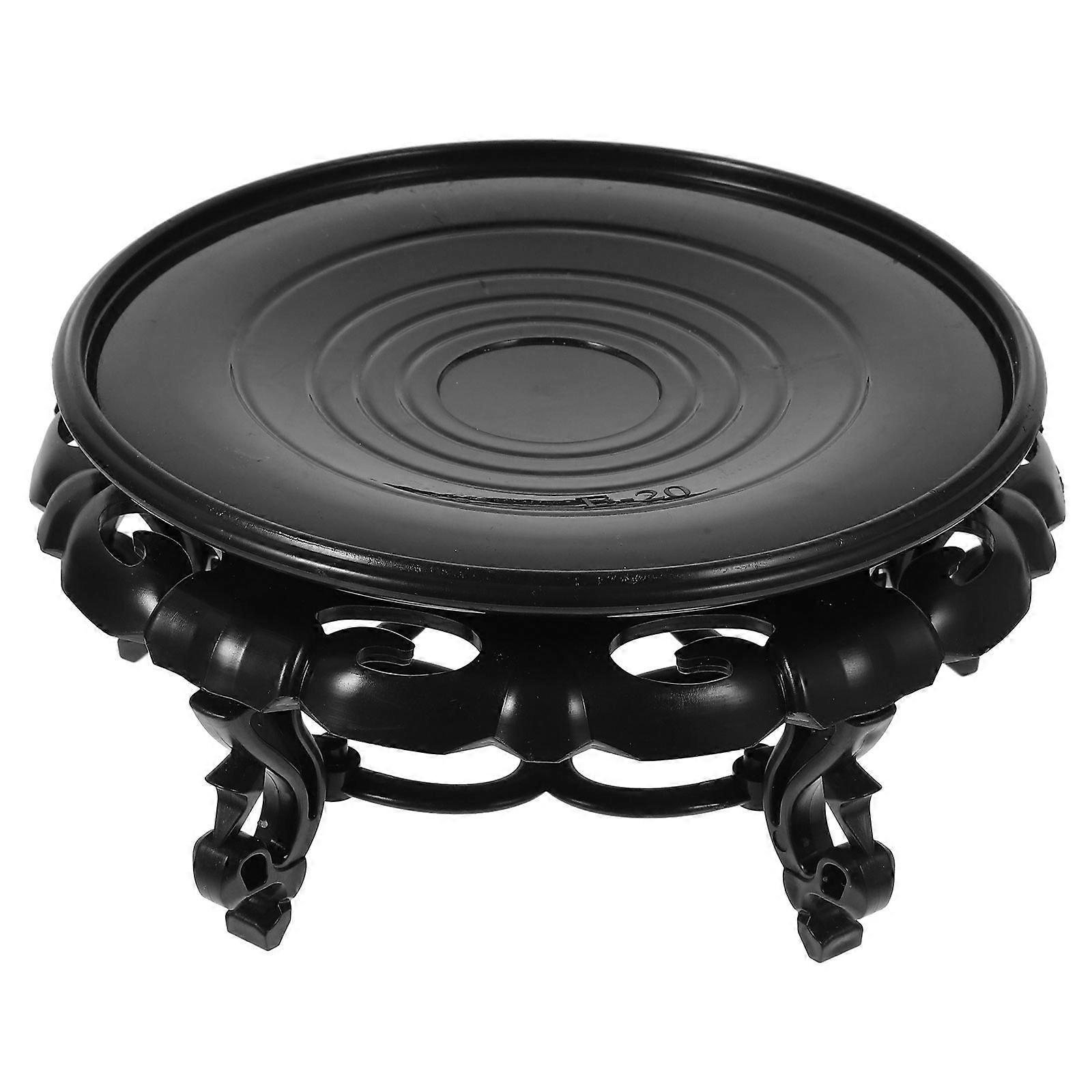 Cylindrical Display Stand For Tabletop Vases And Fish Tanks For Home Decoration In Black Color With Simple Style 2Pcs