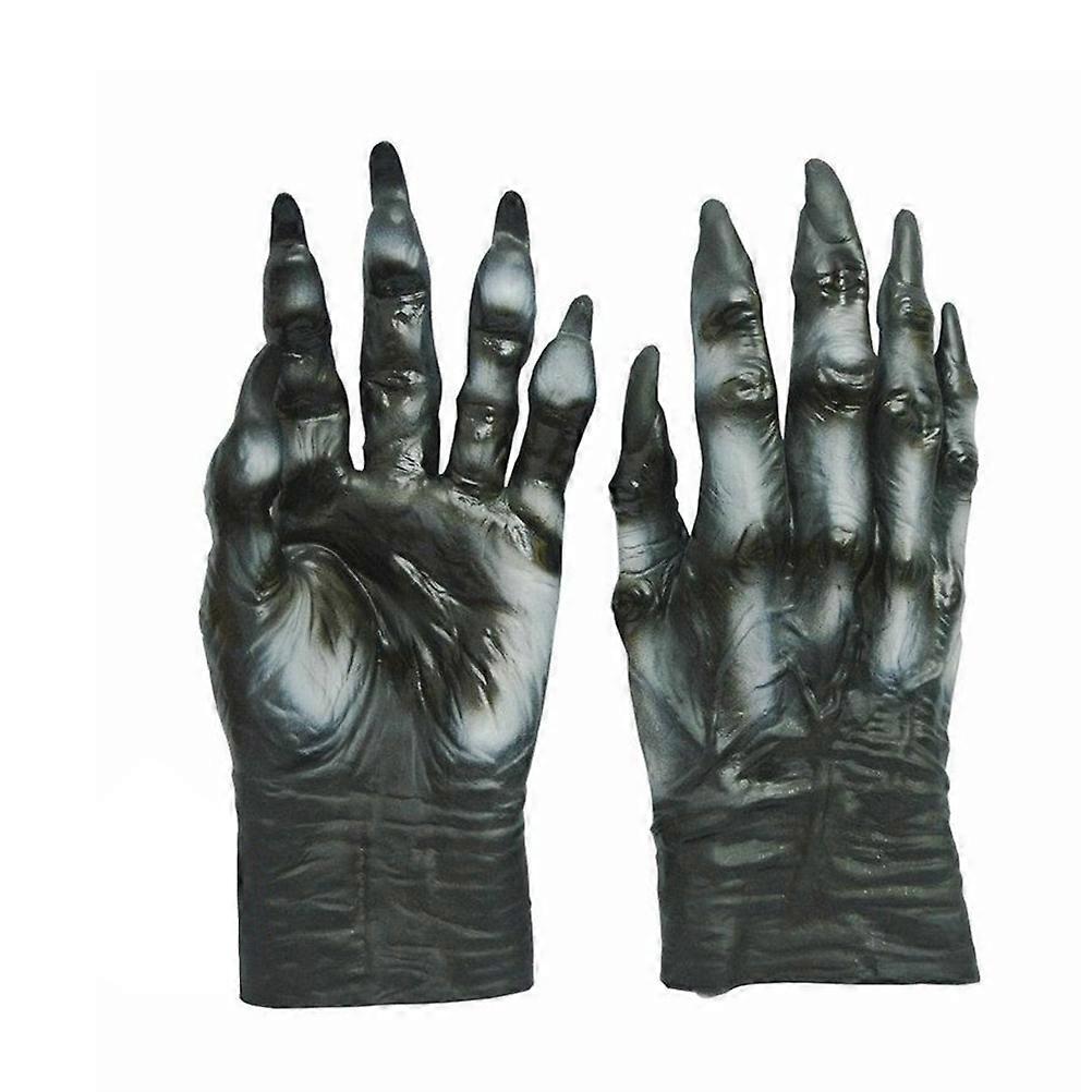 Halloween Props Scary Gloves for Party Use 3Pcs Wolf Latex Costume Accessory