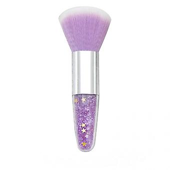Veeki 1pcs  diamond transparent handle loose powder brush makeup brush small fat pier conical crystal particles quicksand handle blush foundation brus