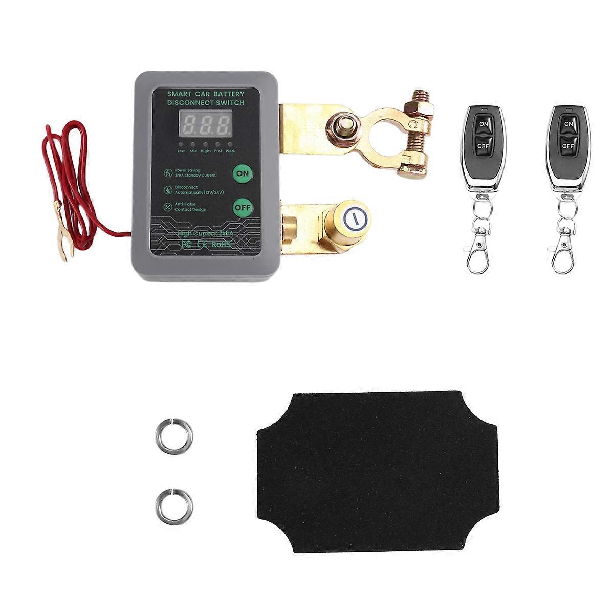 12V/24V 240A Smart Car Battery Disconnect Switch, Automatic Power Off Switch for Car Boat Battery Power-Off Switch