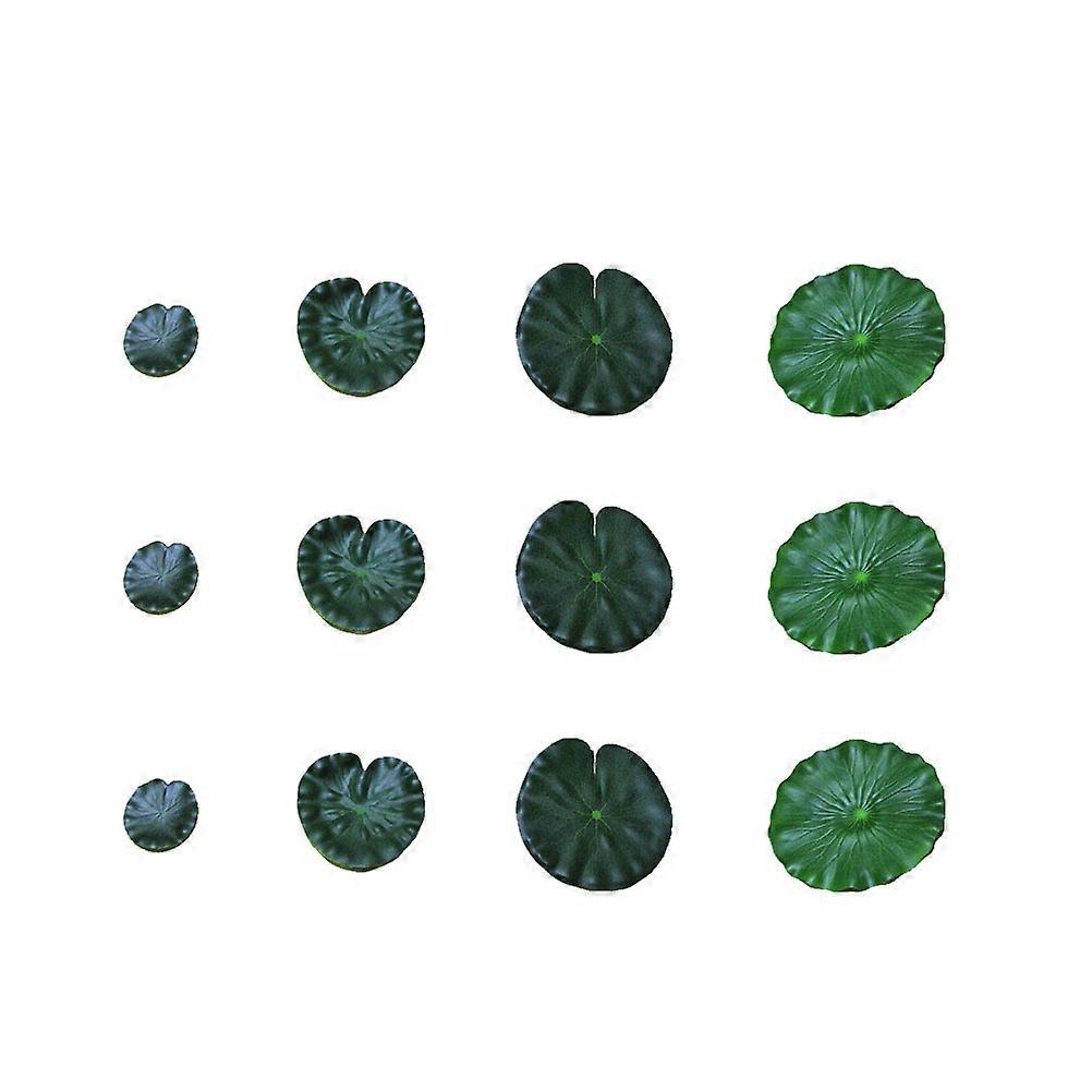 Fake Pond Leaf Lotus Leaf Decoration for Floating Use 24Pcs Green Simulation