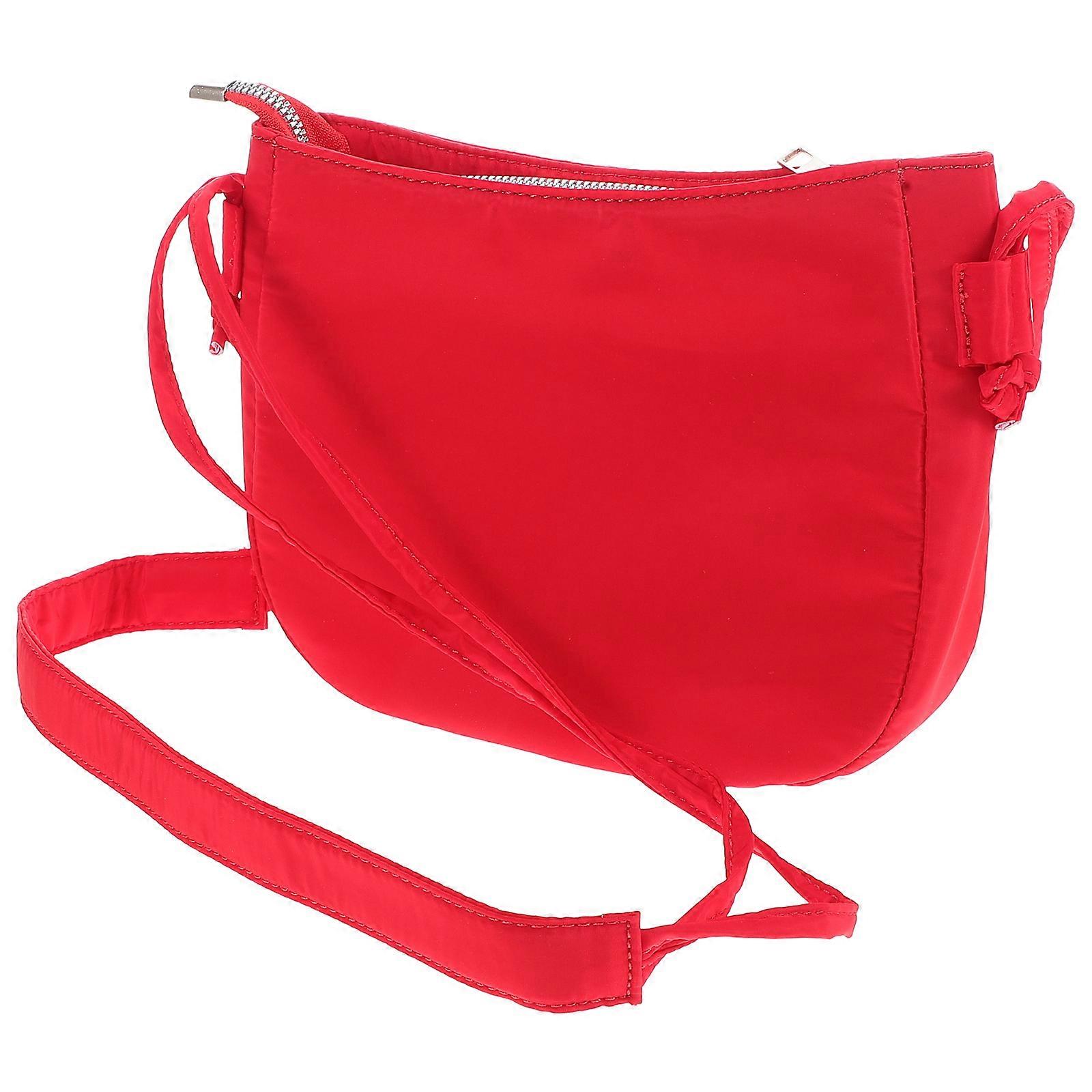 Small Crescent Bag Bow Handbag for Casual Outings 2Pcs Adjustable Strap