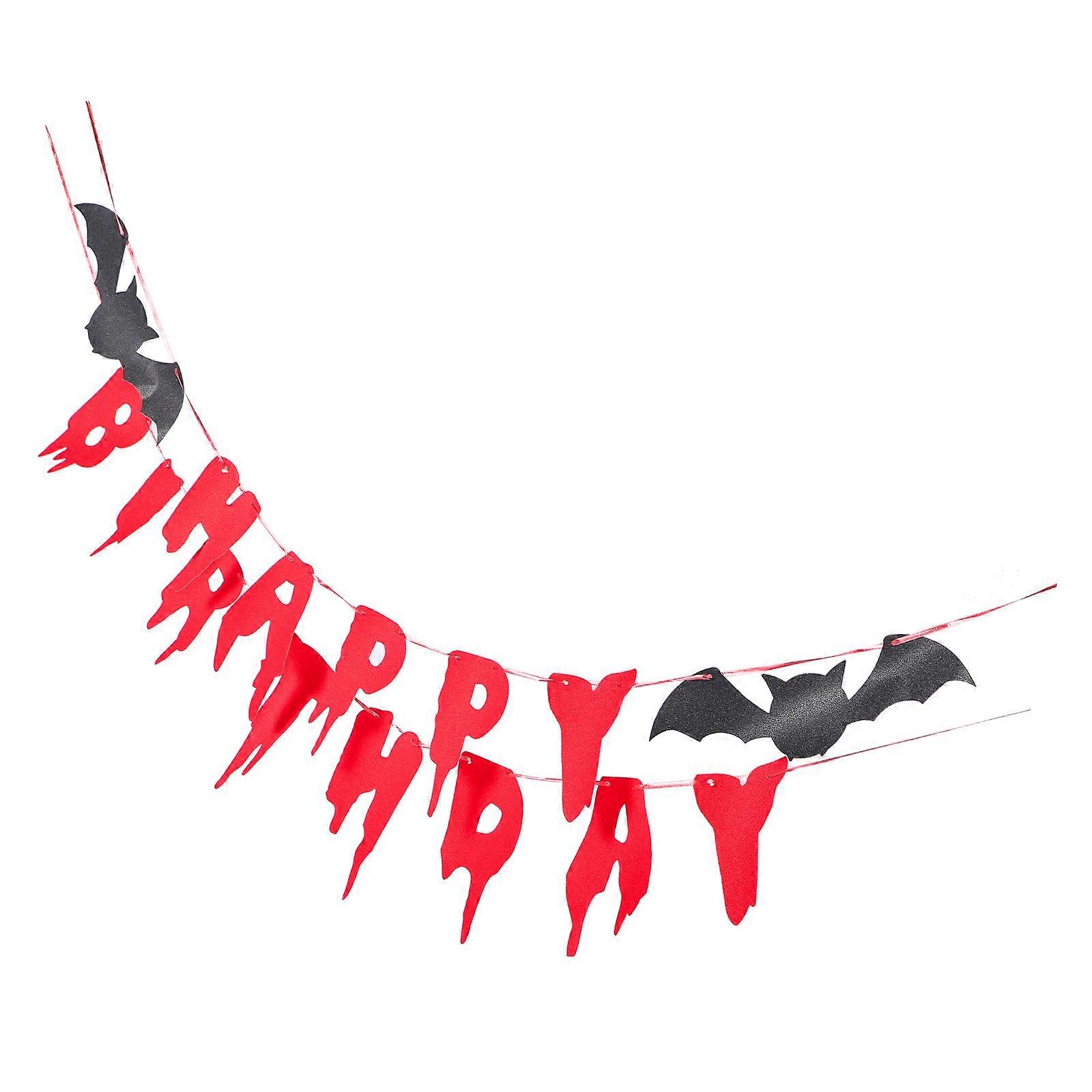 Red Halloween Banner Birthday Party Decoration 4Sets Paper Garland