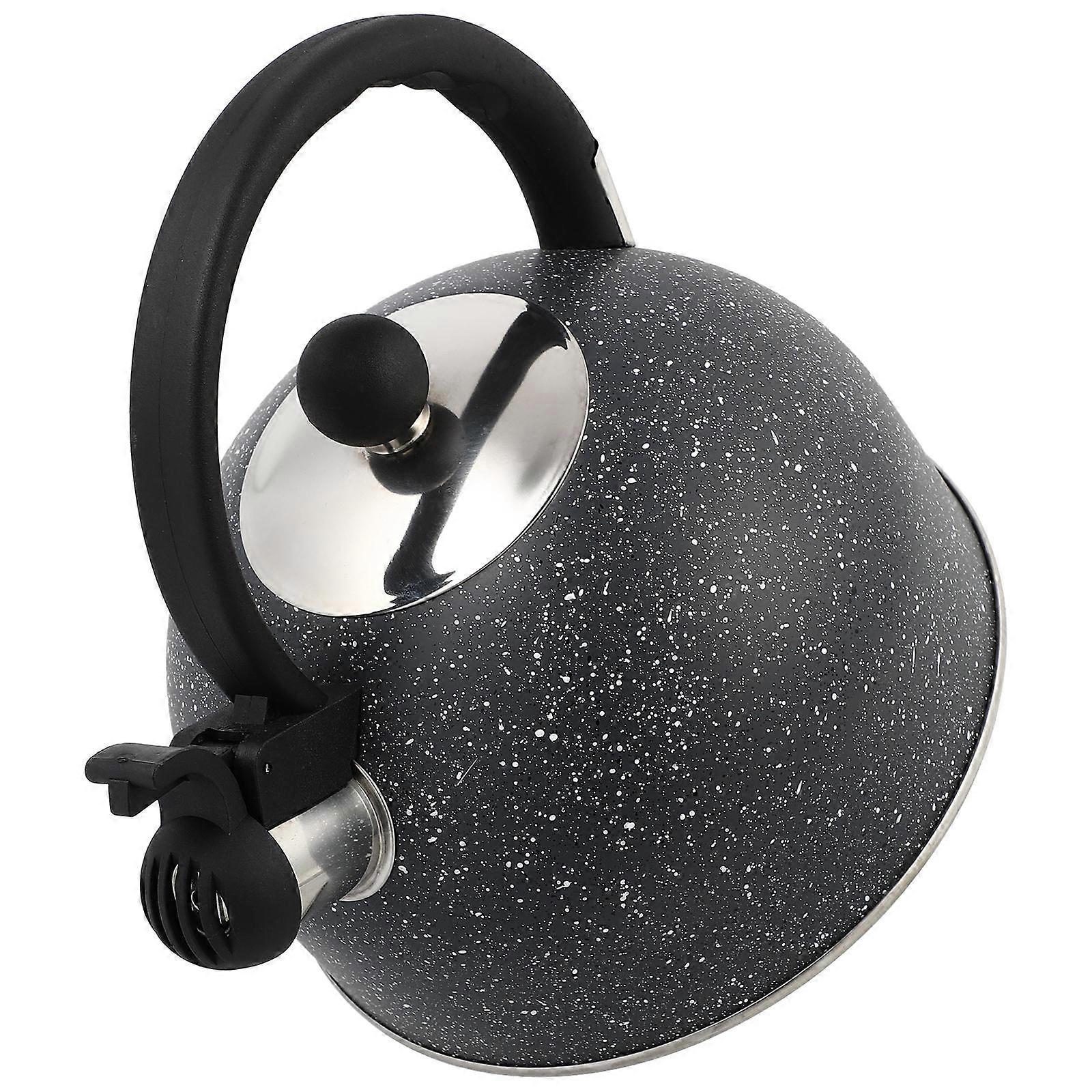 Loud Whistling Kettle For Tea Making 2.5L Black Stainless Steel With Comfortable Handles Ideal For Household Users 1Set