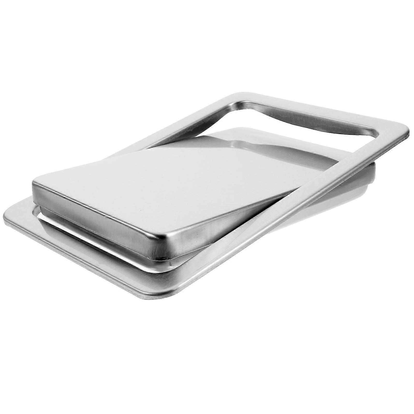 Flap Trash Can Lid for Protection 4Pcs Stainless Steel Embedded Trash Bin Covers