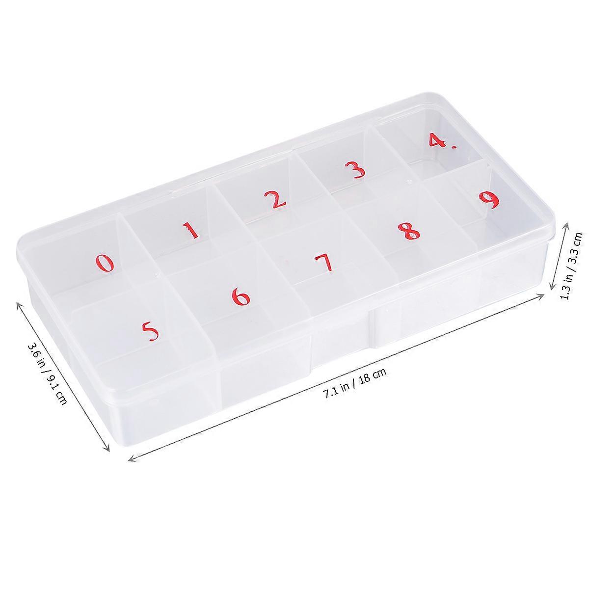 Fake Nail Piece Case Transparent Storage Box for Storage 3Pcs