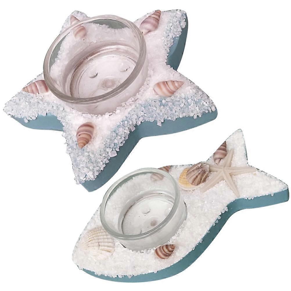 Nautical Candle Holder Fish Design for Table Centerpiece 6 Pieces Set