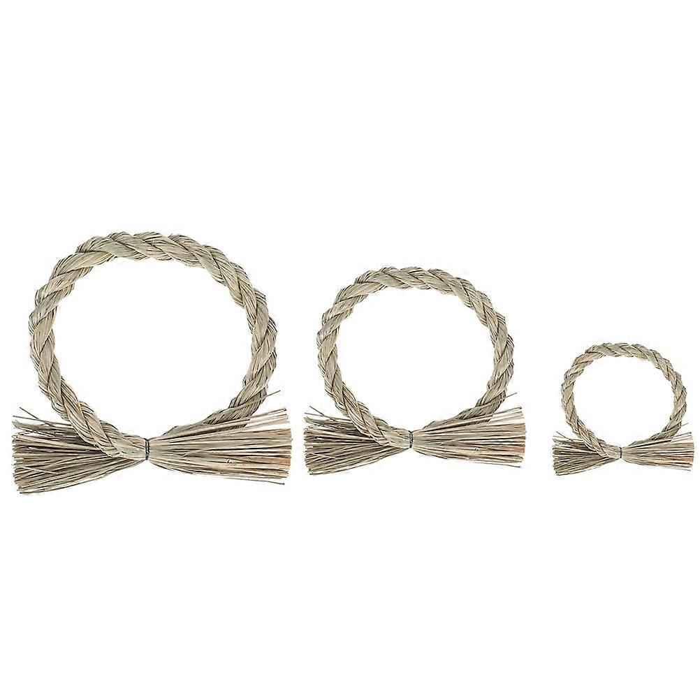 Chic Wreath Accessory Straw Ring for Christmas 9Pcs DIY Set