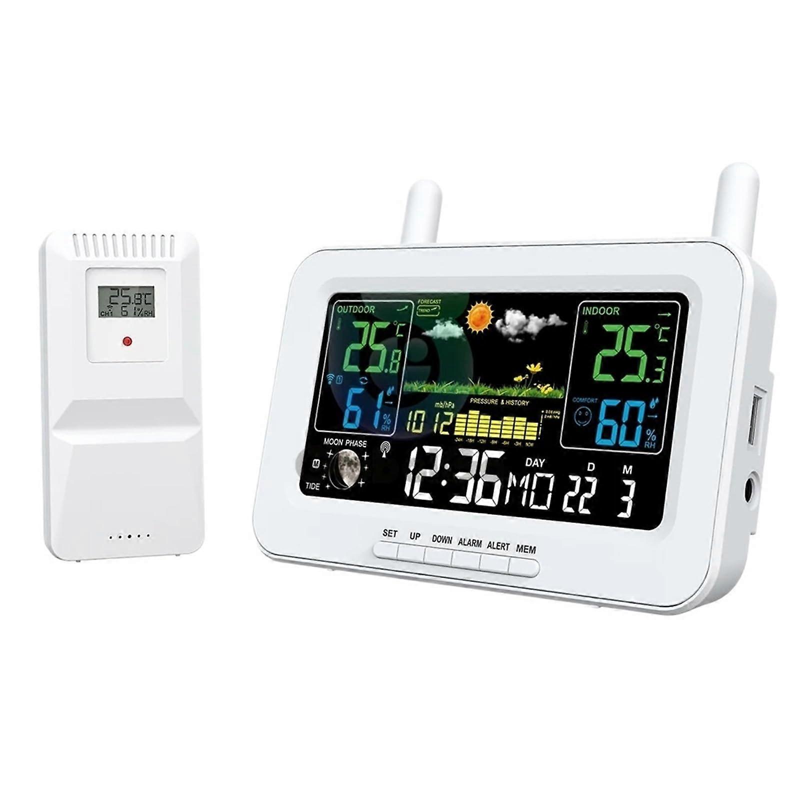 Weather Stations Sunrise Sunset Thermometer Hygrometer With Wireless Outdoor Sensor Temp Humidity Monitor For Home Office