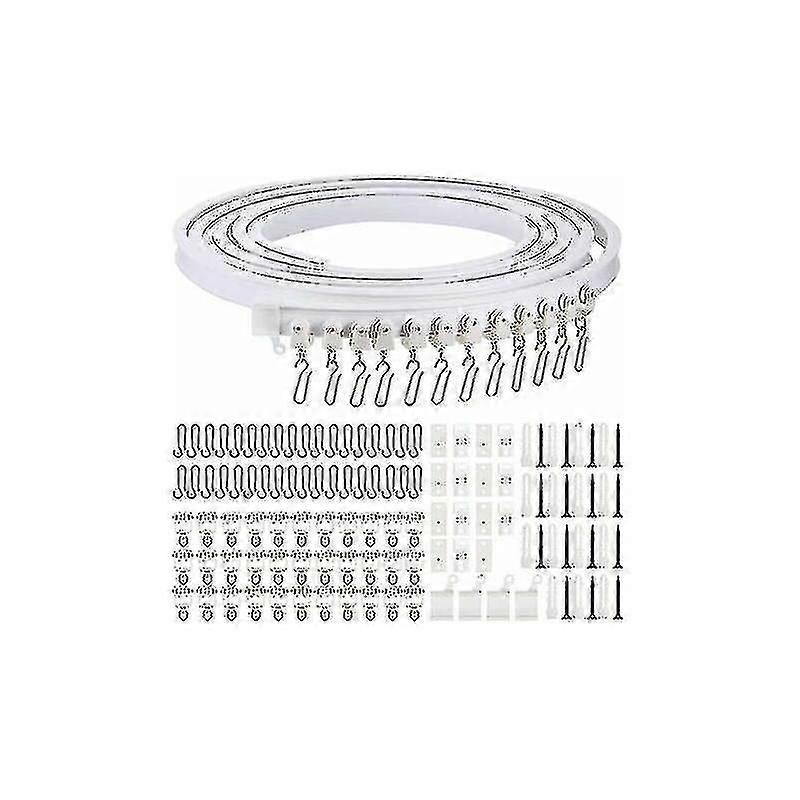 Meter Foldable Ceiling Curved Curtain Track Flexible Curved Curtain Track Soft Curtain Track For Curtain Track With Metal Curtain Hooks, Room Divider