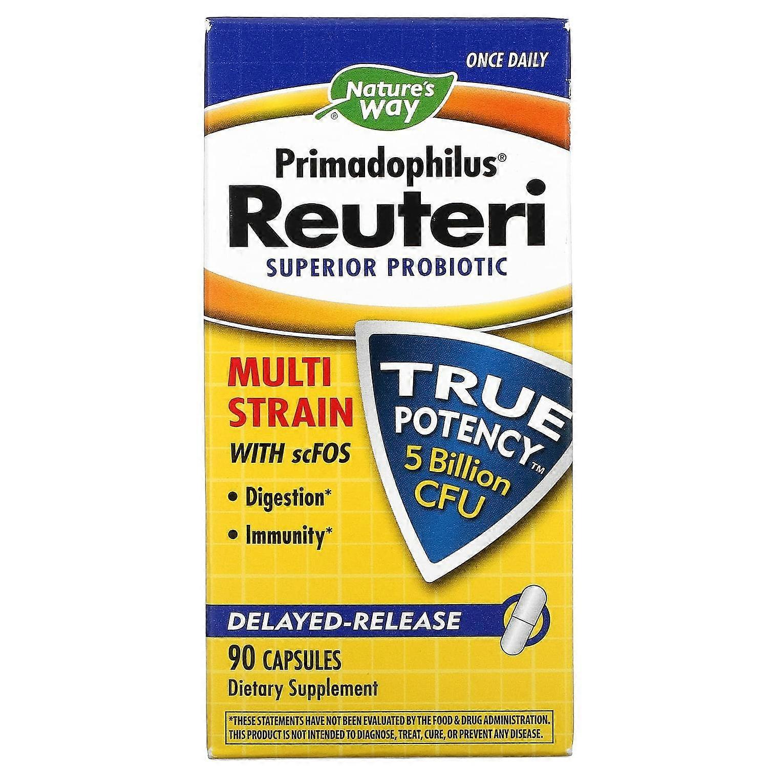 Nature's Way, Primadophilus Reuteri, Superior Probiotic, 5 Billion CFU, 90 Capsules