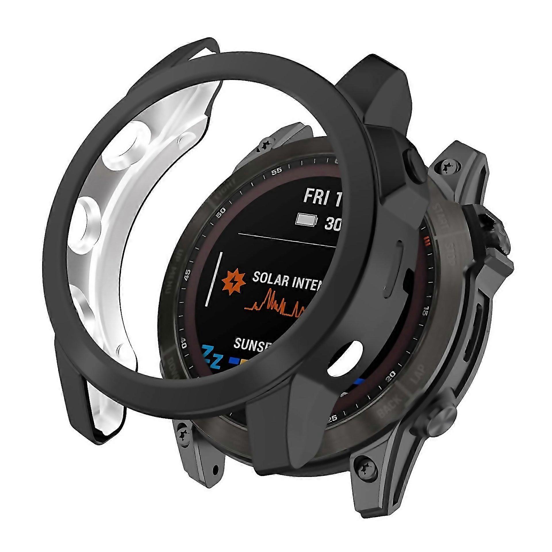 For Garmin Fenix 7 Tpu Halfpack Hollowed Electroplating Watch