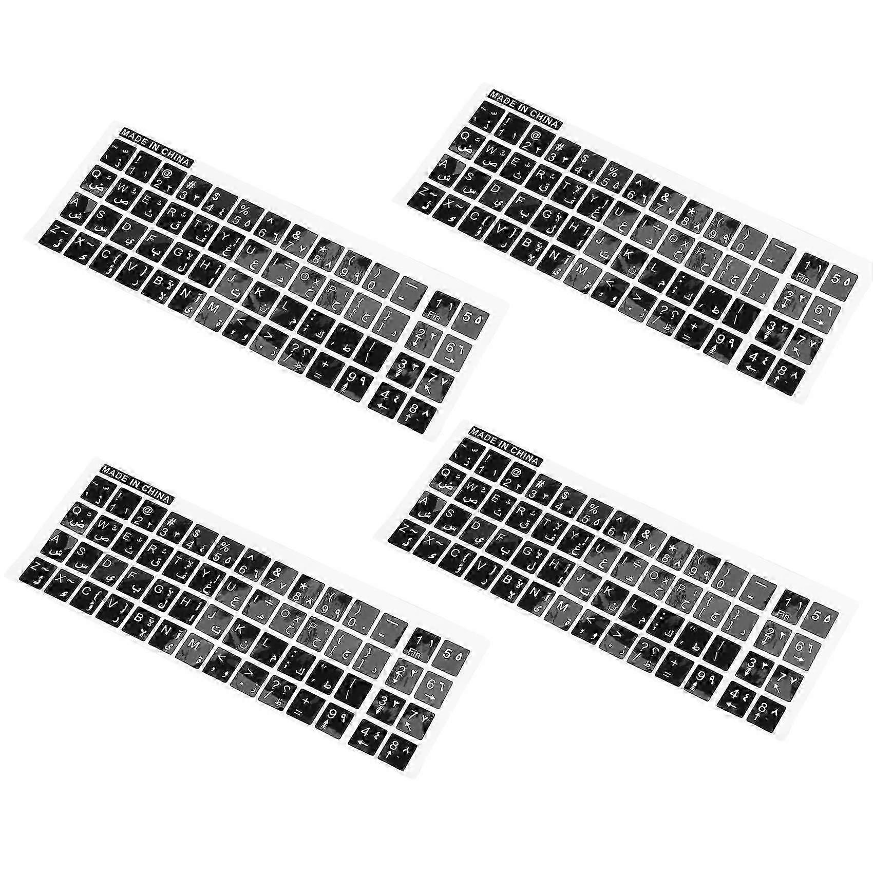 laptop pc keyboard stickers arabic english 4x
