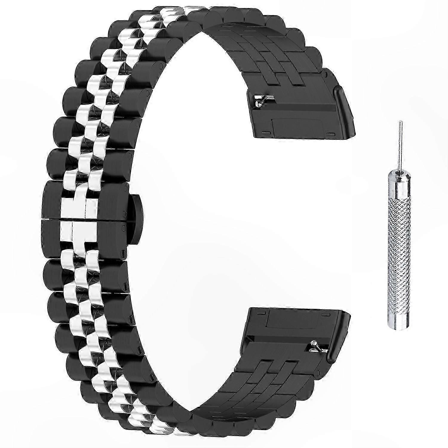 Stainless Steel Beaded Watch Bands for Fitbit Versa 3/Versa 4 Replacement Strap with Tool