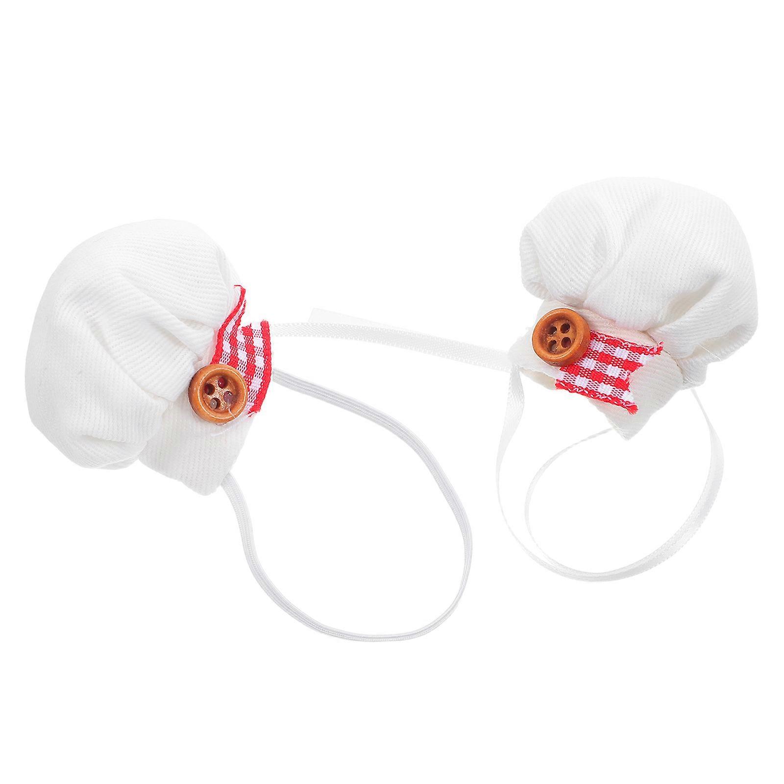 Chef Cap Tiny for Dolls Mini Kitchen Cooking Hat 6Pcs Plush Set