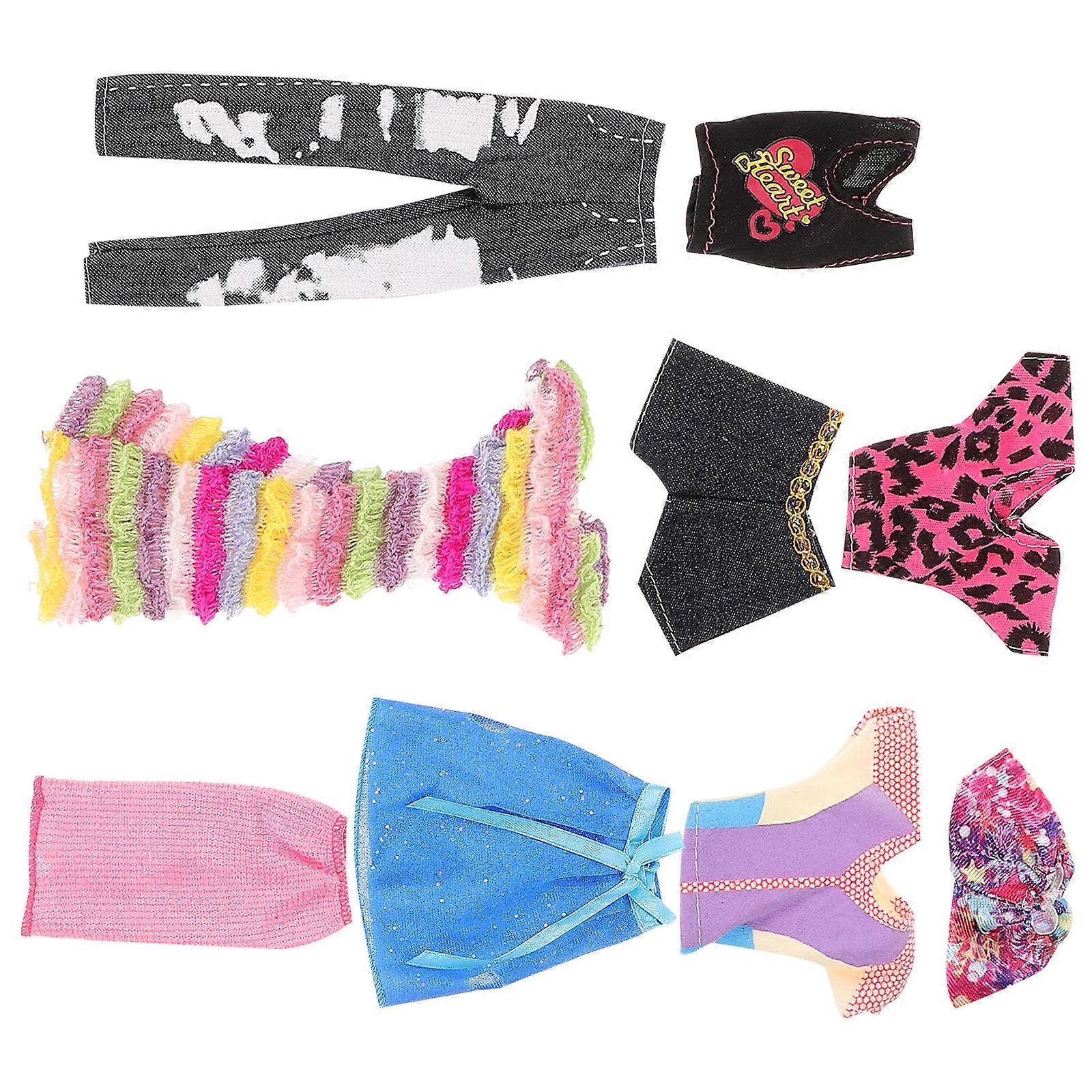 Doll Clothes Decorative Doll Costume Set for Dressing 25Sets Fabric Material