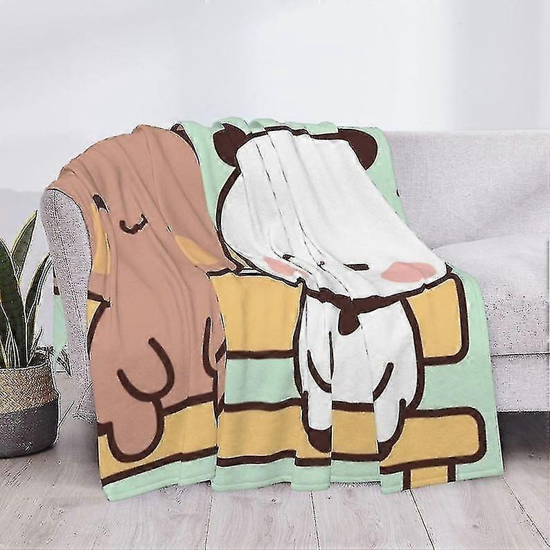 Tæppe Peach And Goma Brugerdefineret Navn Tæppe Trykt Blød Flannel Fleece Varm Videospil Tæppe Til Hjemmet Seng Sofa Sengetæpper