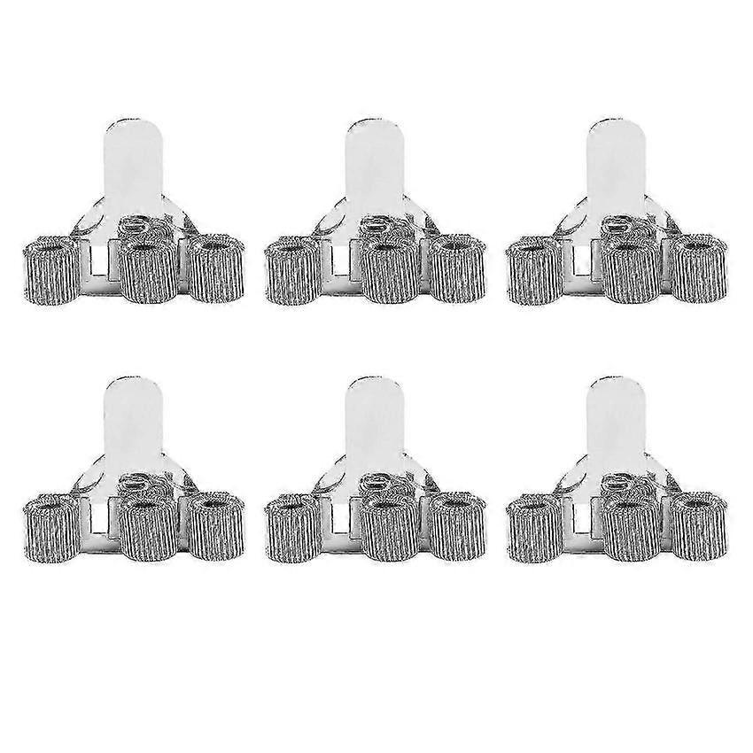 Stainless Steel Pen Holder Clip Set 6pcs for Notebook Office 3 Holes