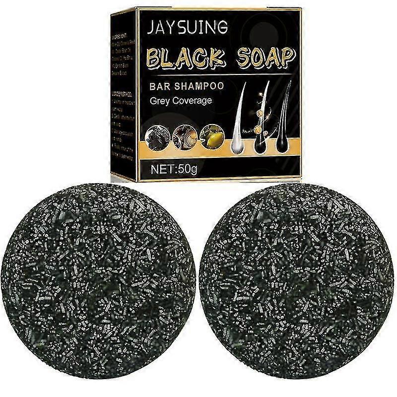 1-3pcs Men's Grey Coverage Bar Shampoo Hair Darkening Black Soap For Grey Hair Cover -Q599