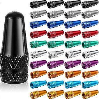 Conjunto de 40 tampas de válvula de bicicleta em alumínio anodizado multicolorido, tamanhos 25-26.