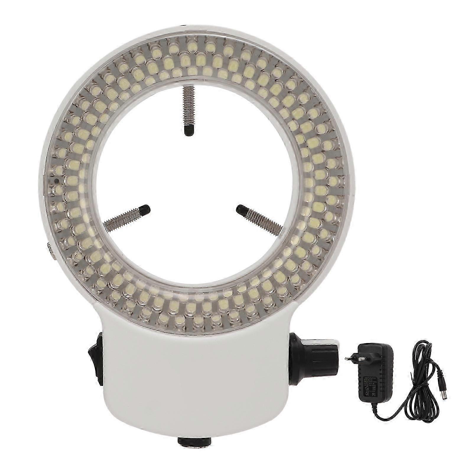 144 LED Ring Light Adjustable Lamp for Stereo Microscope Industrial Camera EU Plug 100~240V