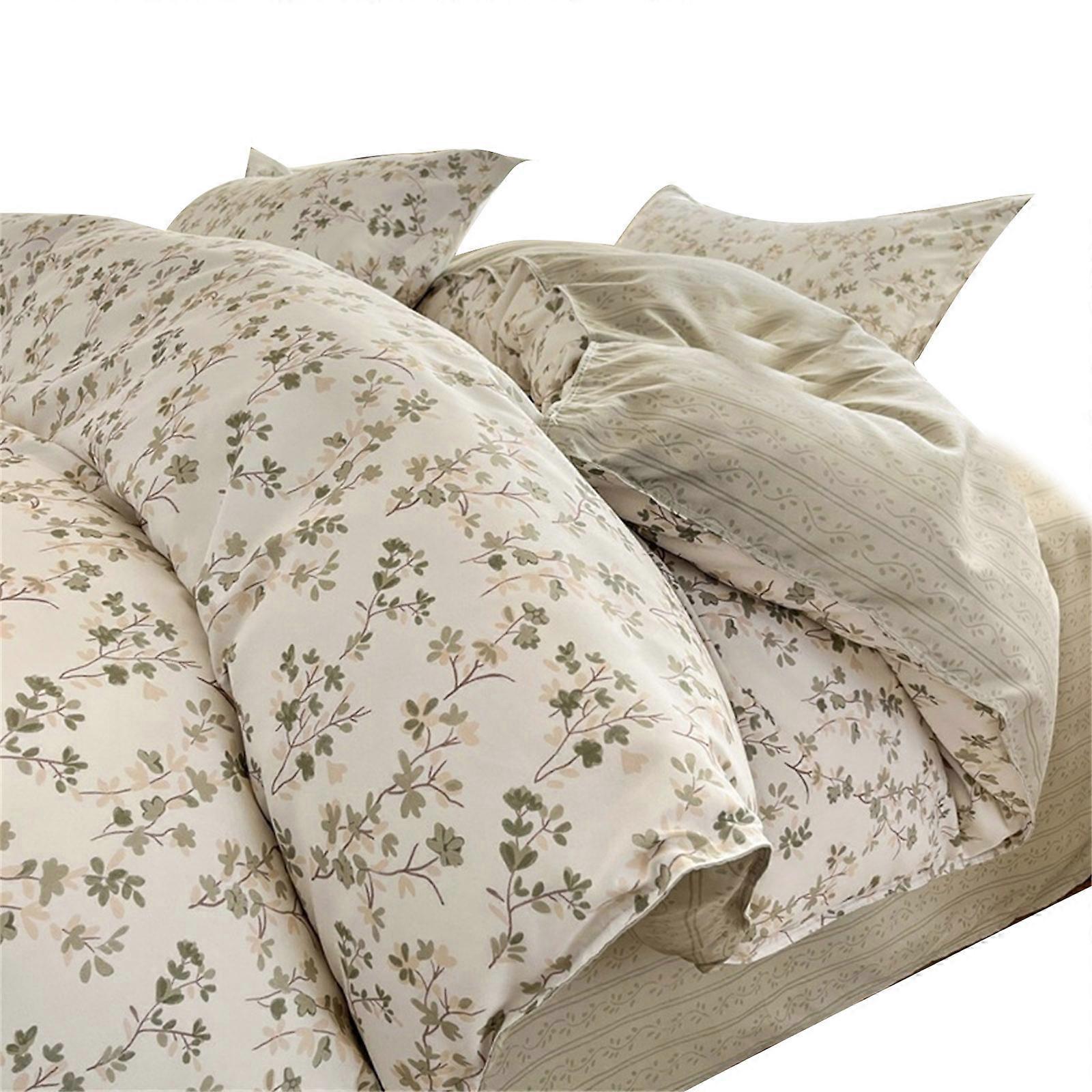 4PC Skin Friendly Bedding Ensembles Breathable Brushed Cotton Bed Sheets Set With Colorfast Pillowcases  Ye Ying