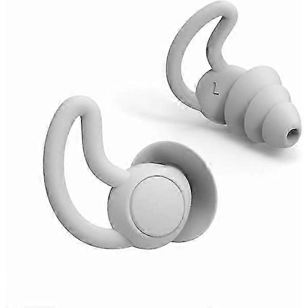 Reusable Silicone Earplugs for Sleeping (40dB Reduction) (Gray)