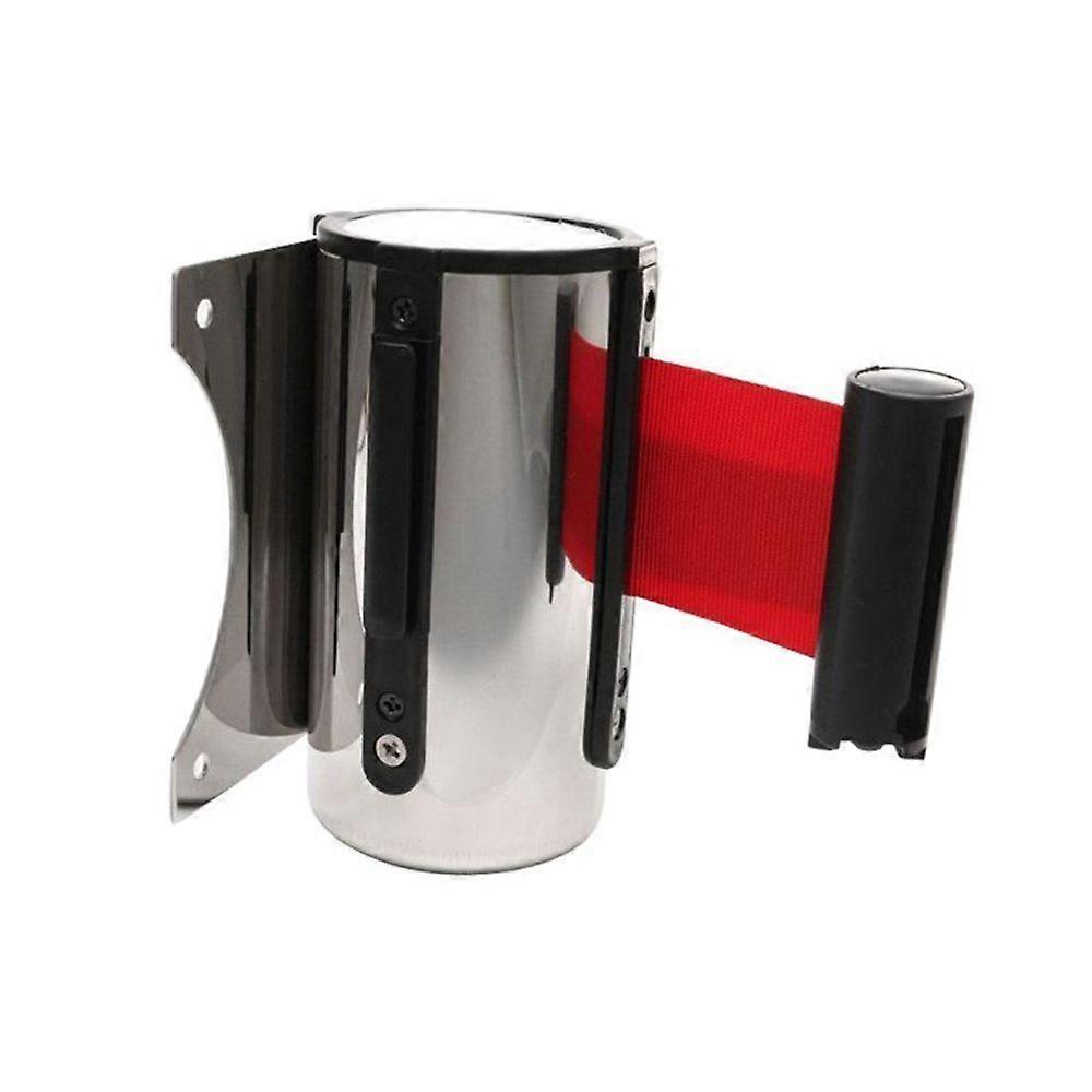 Queue Column Barrier Wall Mount Crowd Control Retractable Tape 1m Red