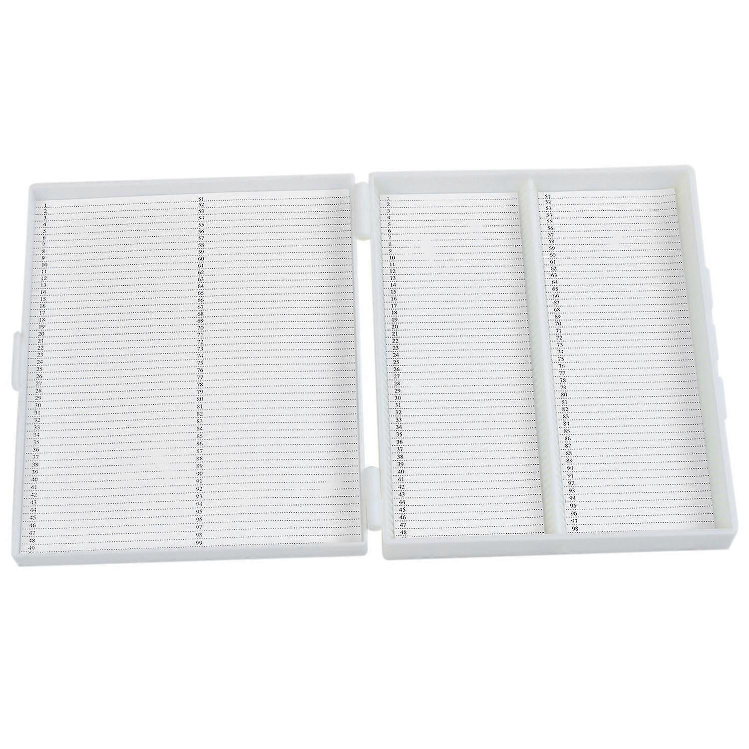 20cm X 16cm White Plastic Rectangular 100 Slides Microscope Box