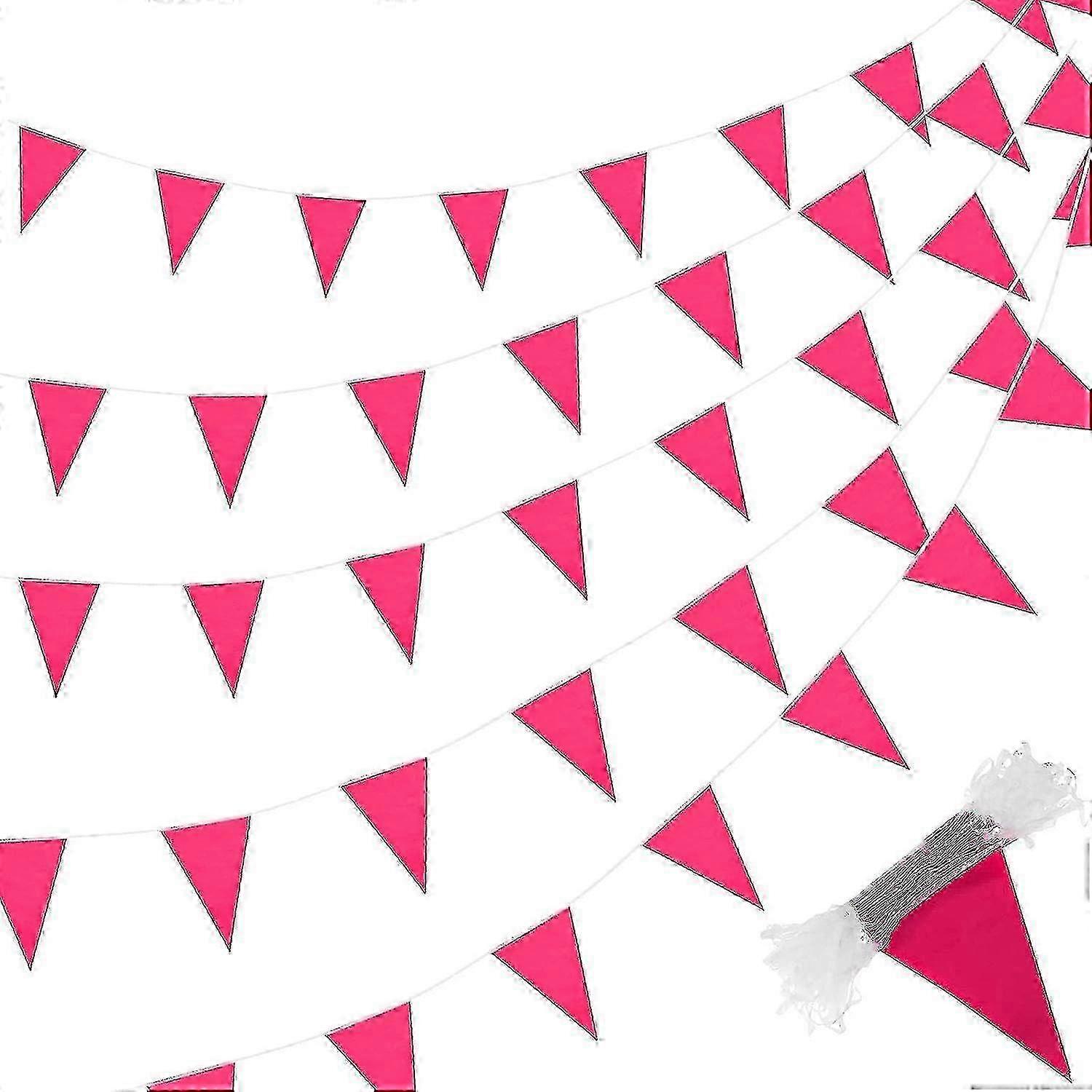 200 Feet Solid Pennant Banners Flags String Triangle Hanging Diy Bunting Flags