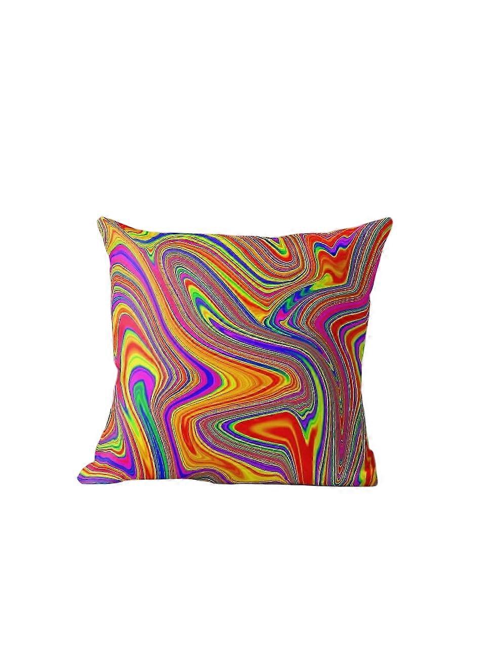 Rainbow Pattern Pillow Covers 20x20in Multicolor Decorative Case