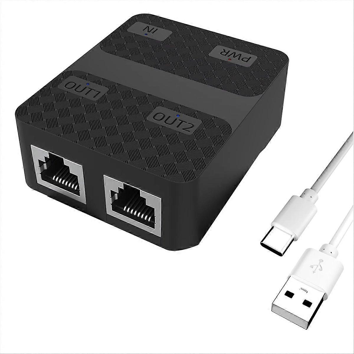 Ethernet Cable Splitter 1 to 2 1000Mbps Internet Cable Splitter 1 in 2 Out High Speeds Gigabit Netwo