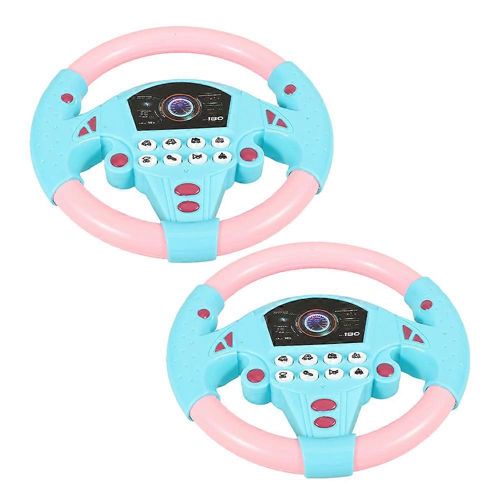 Musical Driving Simulator Steering Wheel Toy for Children 2Pcs Pack
