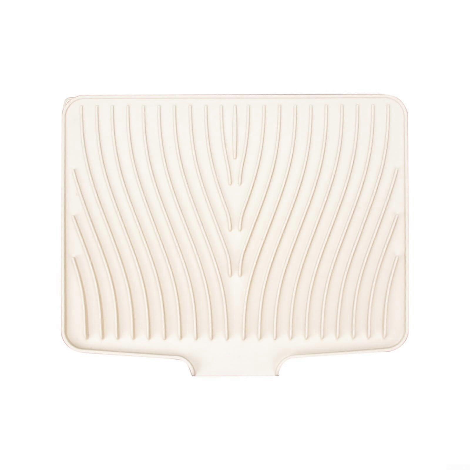 Silicone Dish Drying Mat Heat Resistant Trivet for Kitchen Countertop Draining Pad Beige