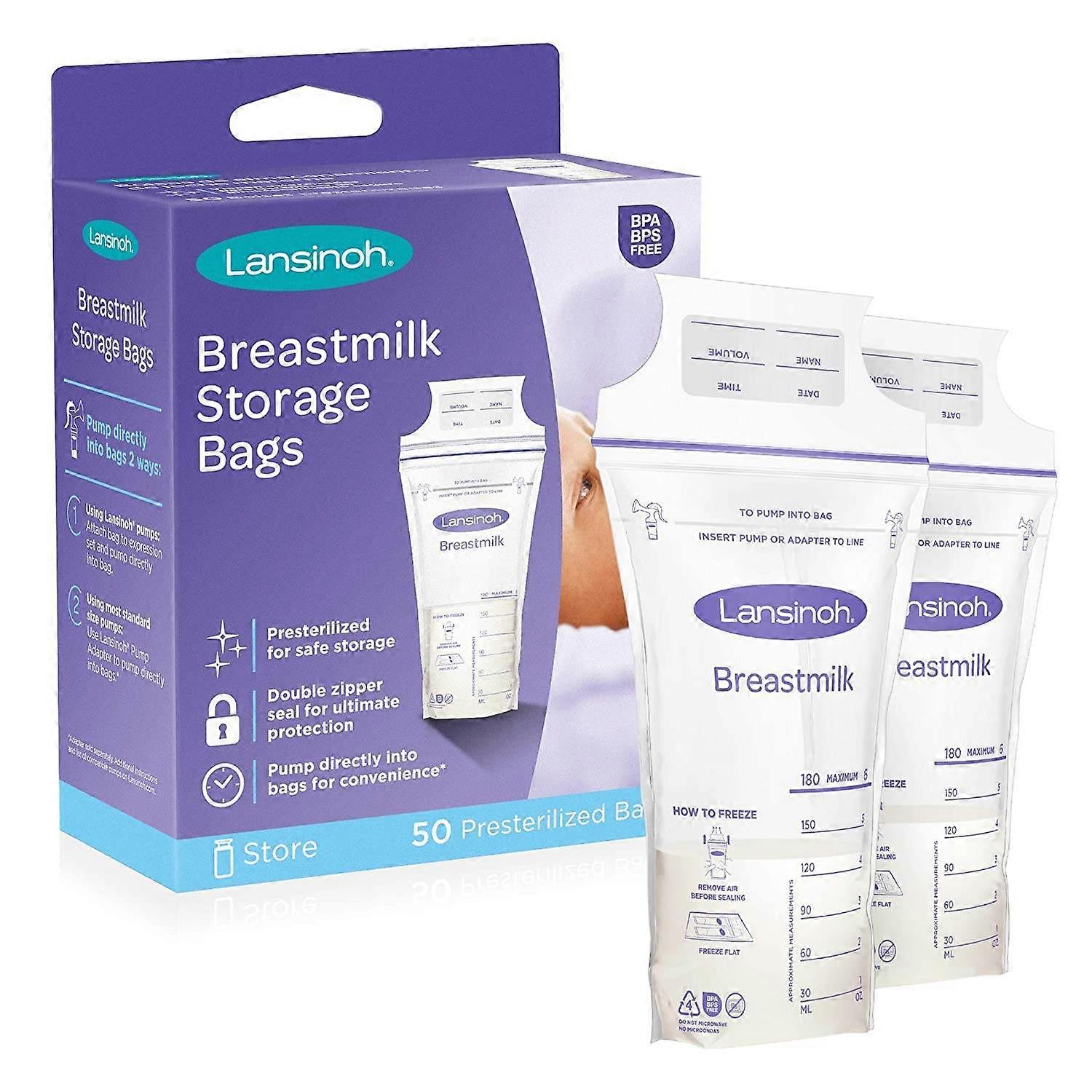 Lansinoh Breastmilk Storage Bags, 50 Ea