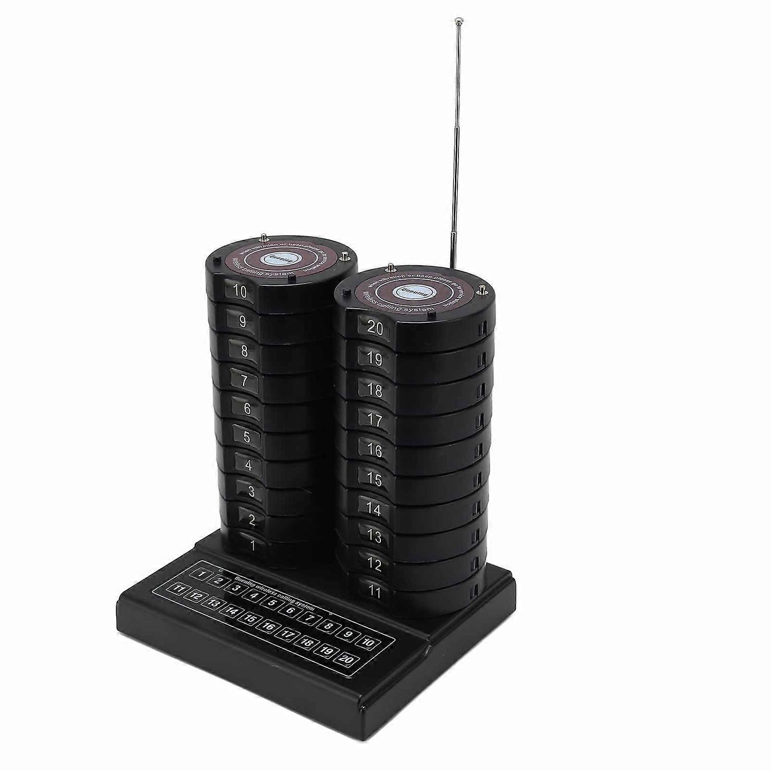 Wireless Calling System 1 to 20 20 Channels Plug and Play Restaurant Pager Systems for Pizza Stores
