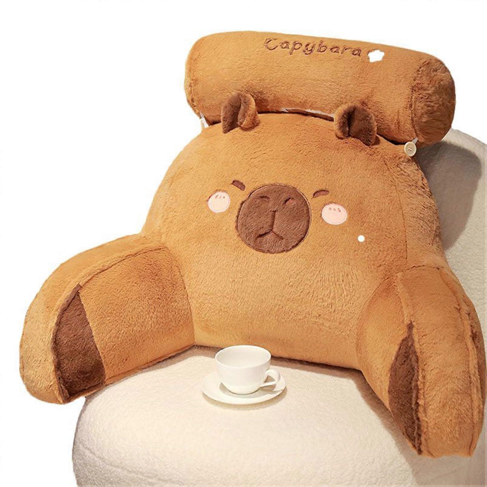 Plush Reading Pillow with Armrests and Neck Support for Bed, Sofa and TV, 23.6x15.7in