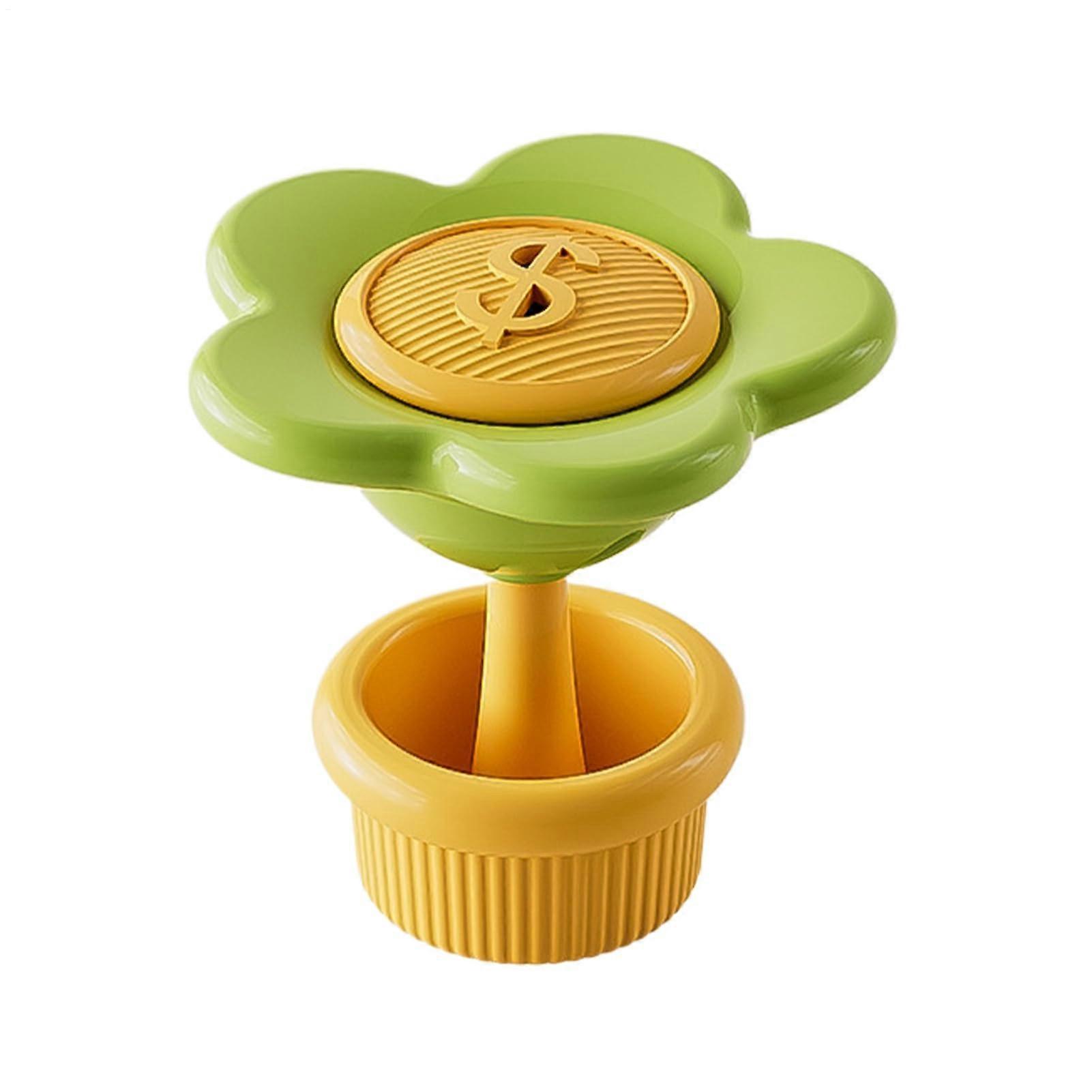 Toilet Flush Button Flower Shape, Universal Compatibility, Pusher Tool, Safe to Operate, 4.5x4.5x4.5 Cm, Green