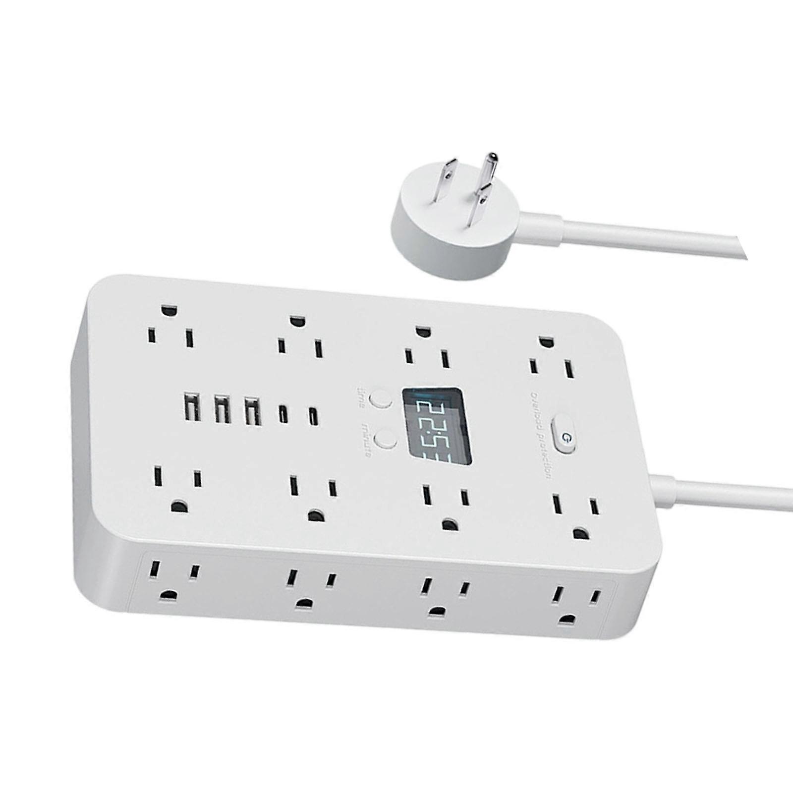 Fast Charging 3 USB Extension Socket Adapters Household Electrical Plug Socket Outlets Extender for Desktop Charging  White