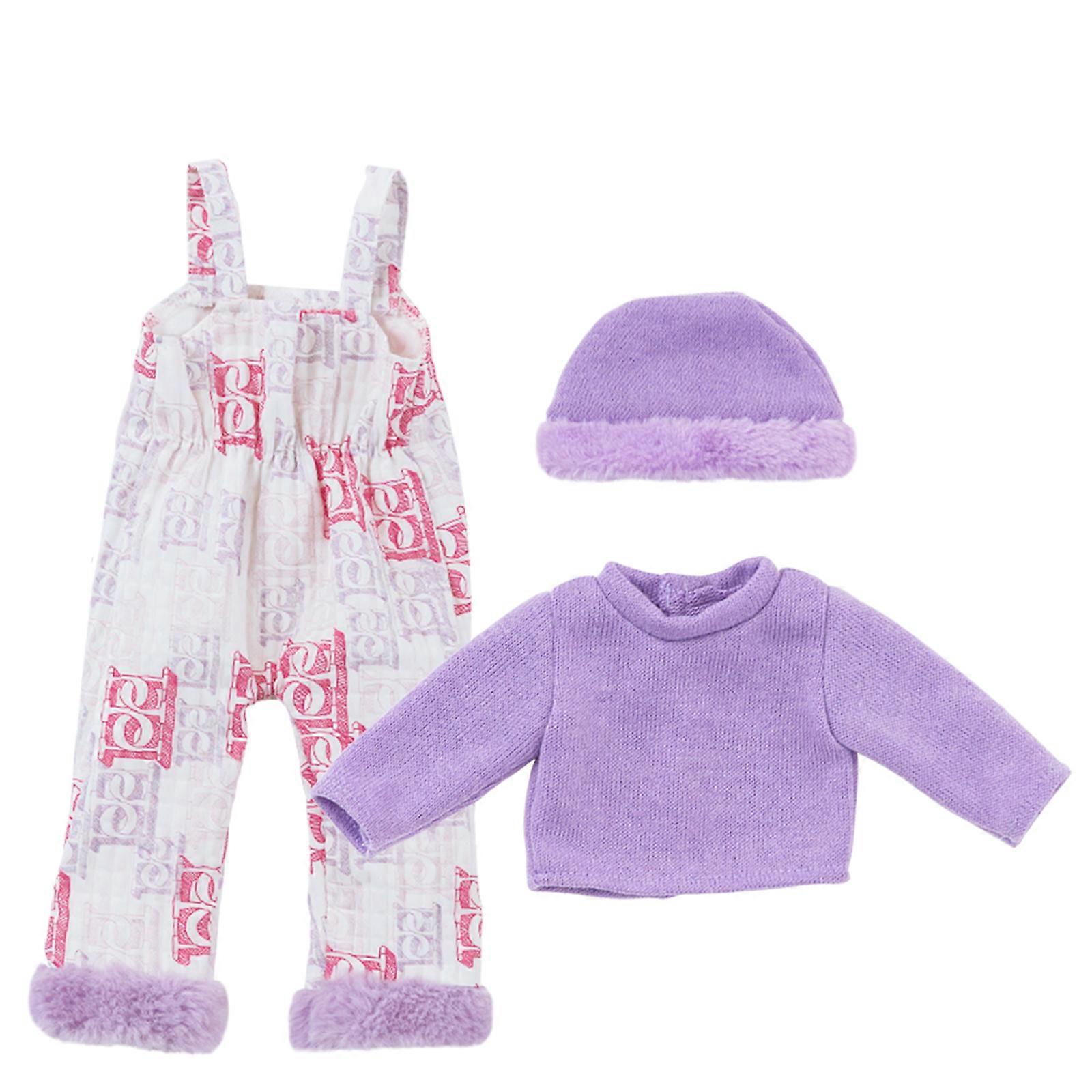 Practical Lavender Pajama Set Fashion Accessory for 18 Inch Dolls with Soft Plush Lovely Puppy Slipper Daily Use Multicolor