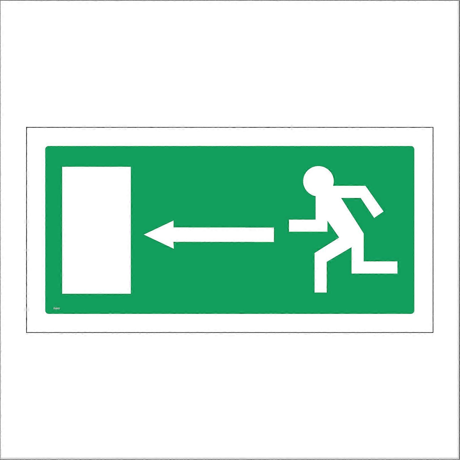 FS015 Emergency Exit Left Sign with Running Man Door Arrow