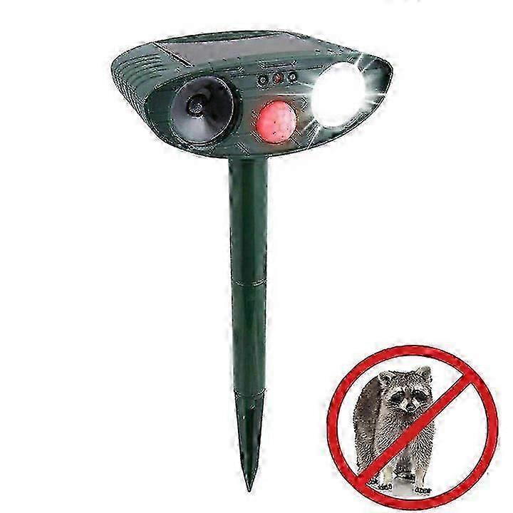 Solar Powered Ultrasonic Raccoon Repeller with Motion Sensor and Weatherproof Design for Outdoor Use