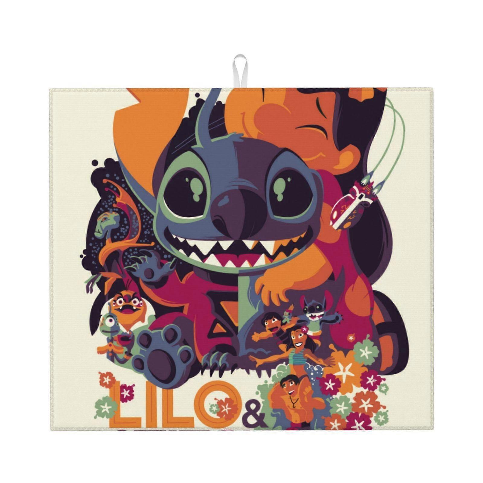 Stitch Dish Drying Mat For Kitchen Counter, Microfiber Dish Mat, Fast Absorbent Draining Pad