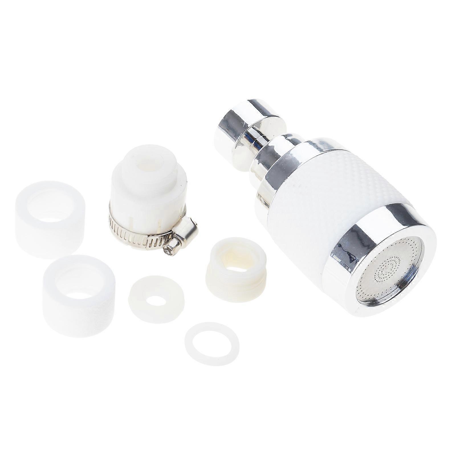 Kitchen Faucet Extender Aerator Splashes Filter 360 Degree Rotating Faucet Extender Washbasin Faucet Bubbler Nozzle  White