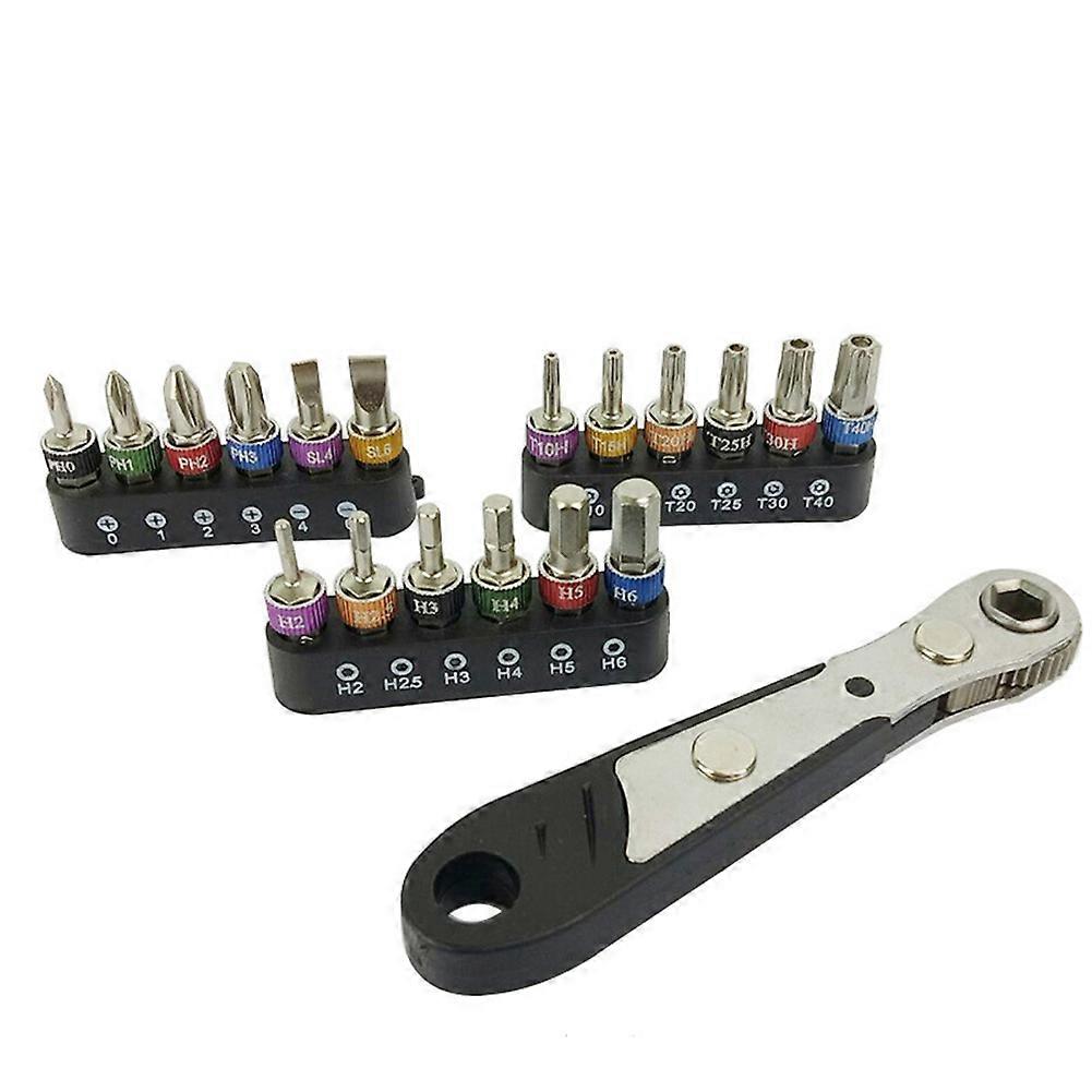 19Pcs 1/4 Inch Ratchet Wrench Set Screwdriver Bits Ratchet Wrench Spanner Screwdriver Bits Combination Tool