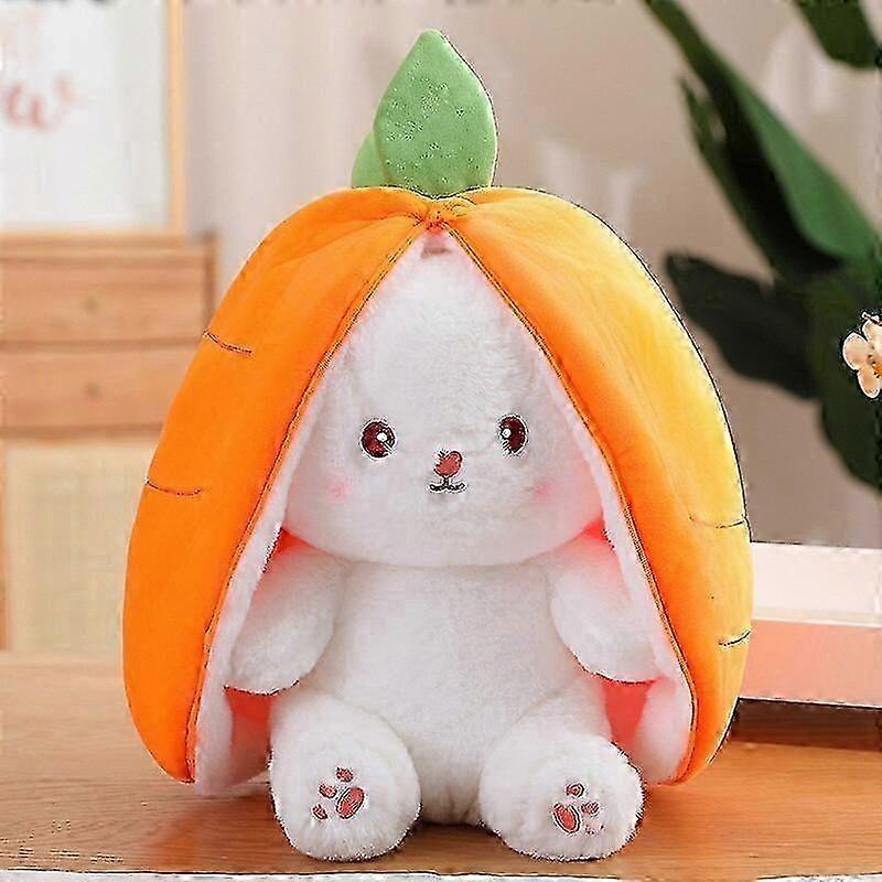 m 18/35cm Carrot Rabbit Plush Toy Stuffed Soft Bunny Hiding In Strawberry Bag Toys With Zipper
